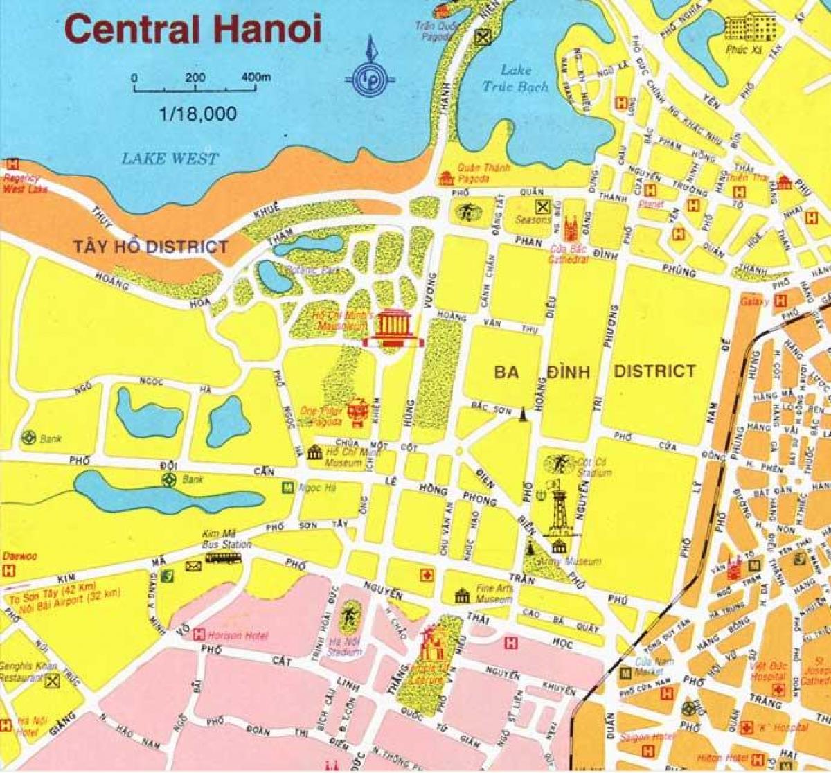 mappa della città di hanoi centro