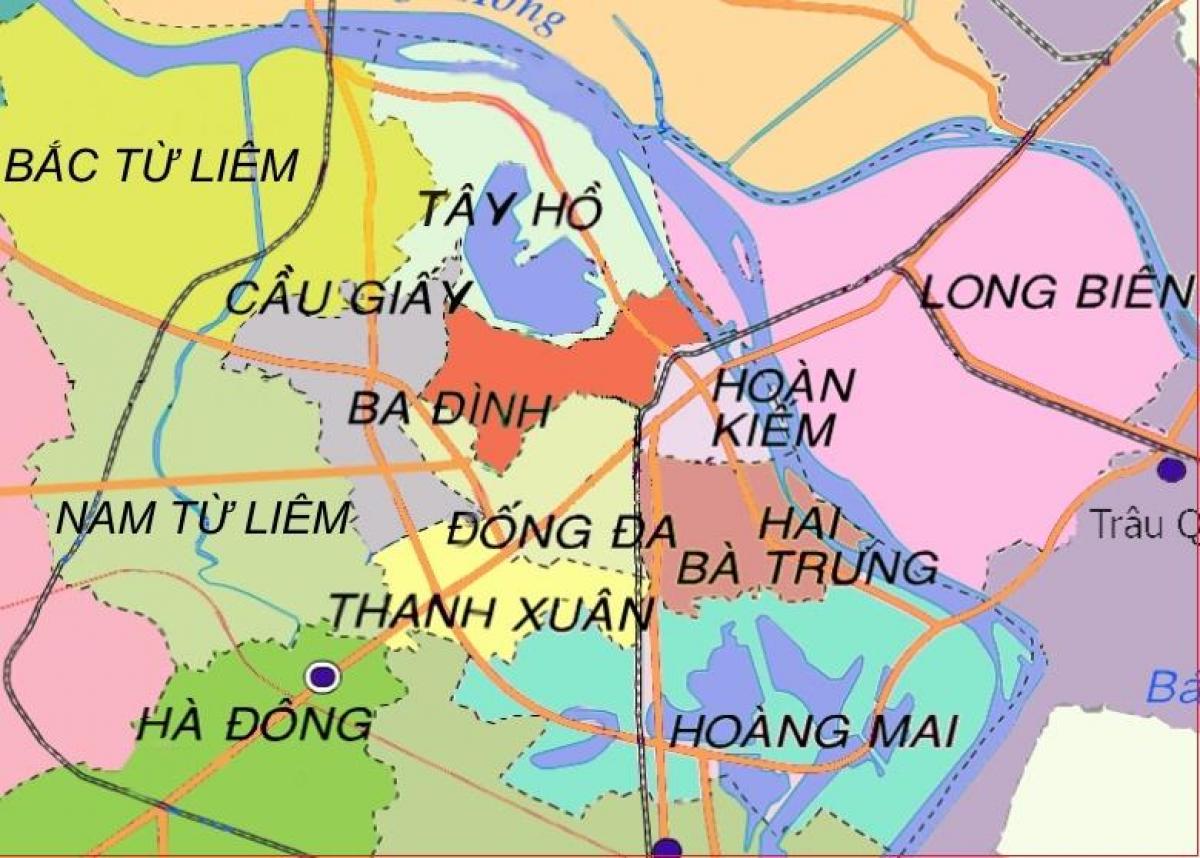 Mappa di ha dong quartiere di hanoi