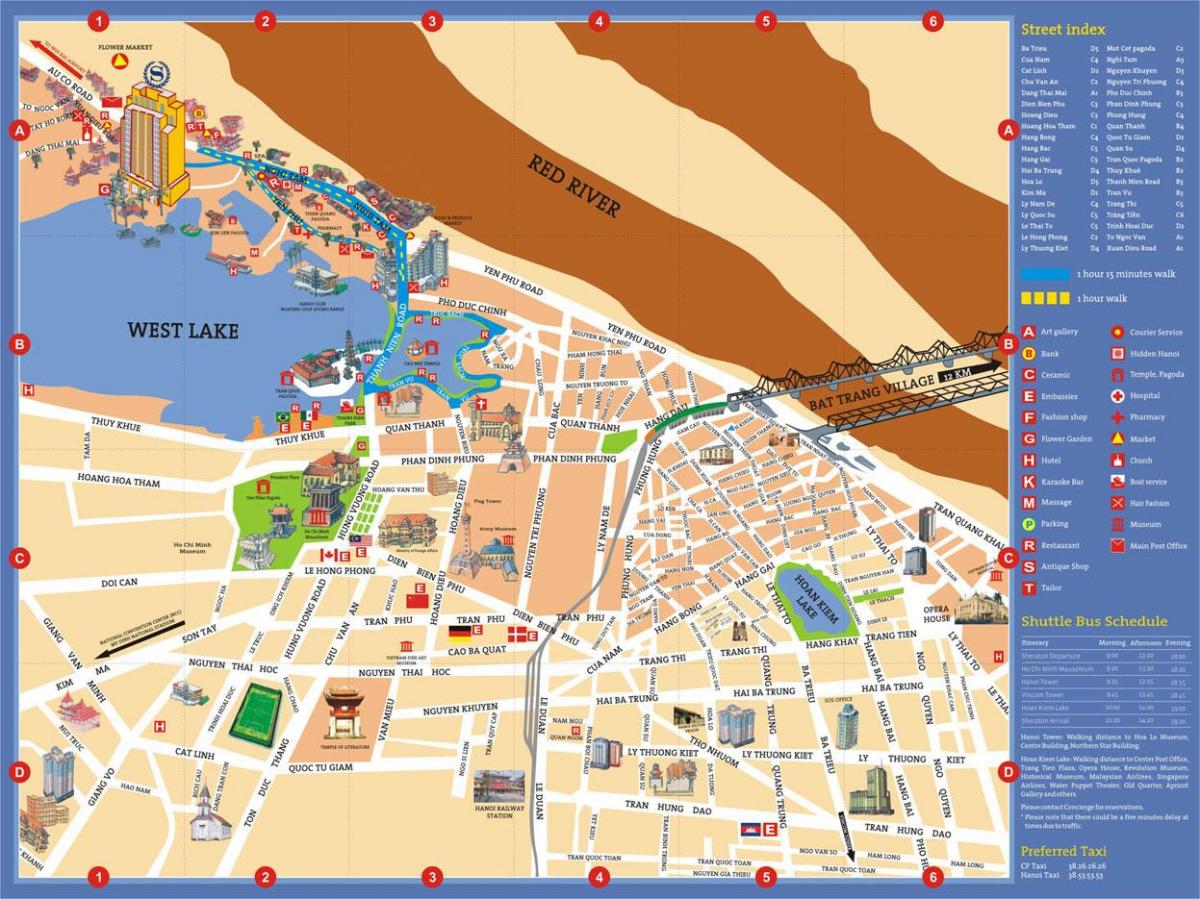 hanoi attrazioni turistiche mappa