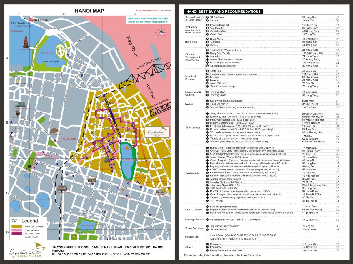 hanoi mappa visite turistiche