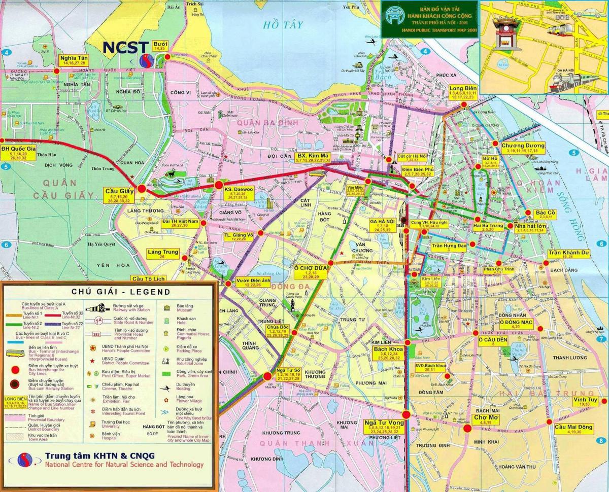 Mappa di hanoi trasporto pubblico
