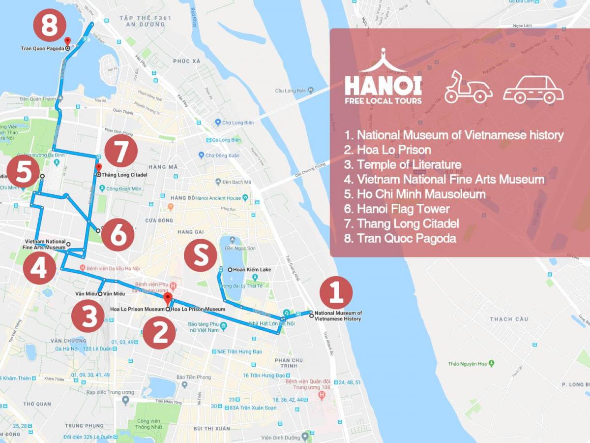 hanoi francese visita del quartiere mappa
