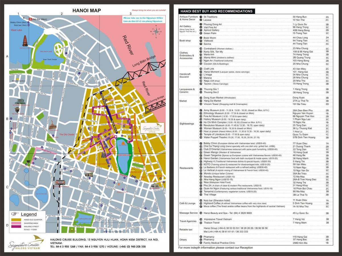 mappa del quartiere vecchio di hanoi, vietnam