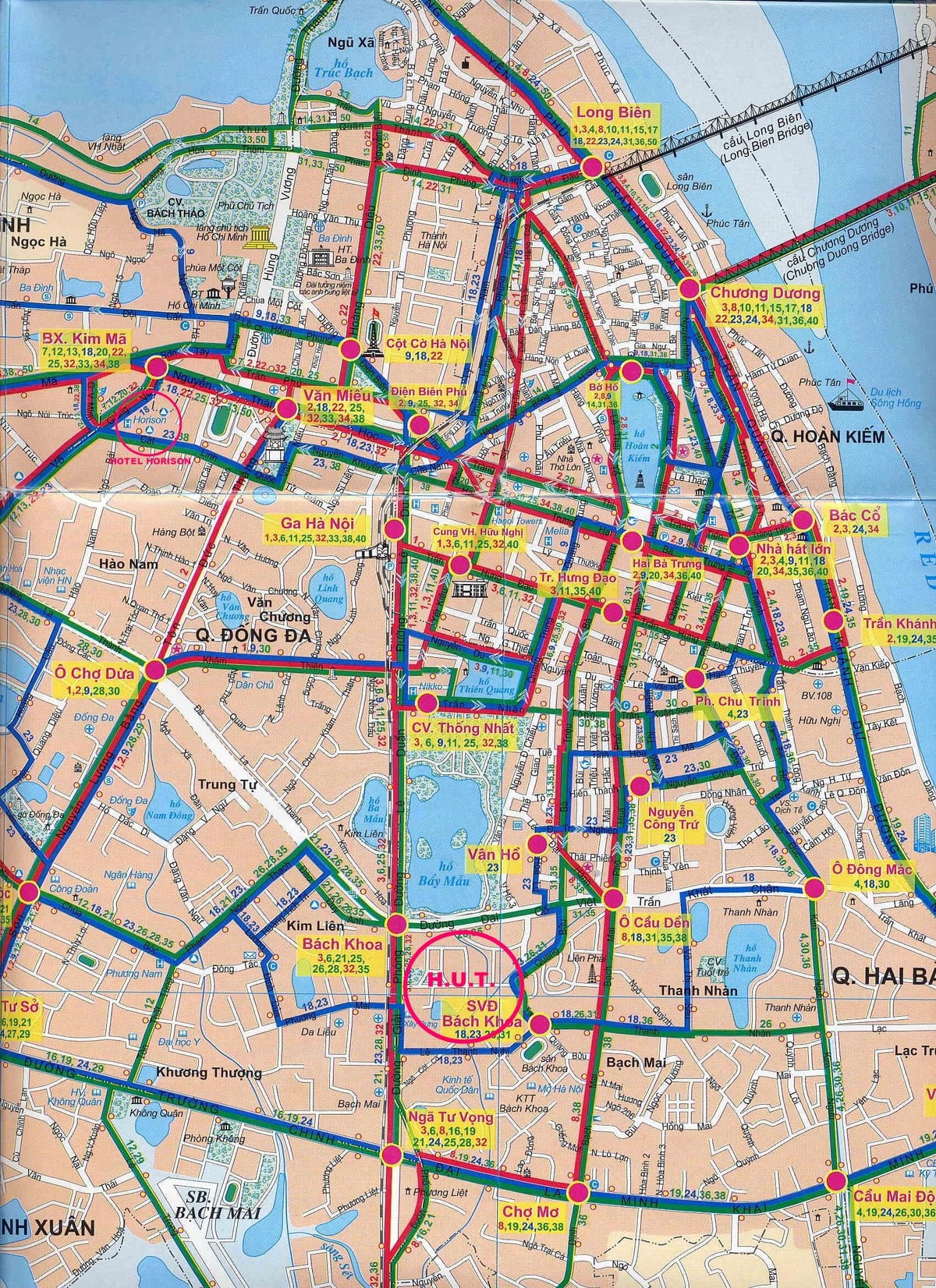 Mappa della città di hanoi bus
