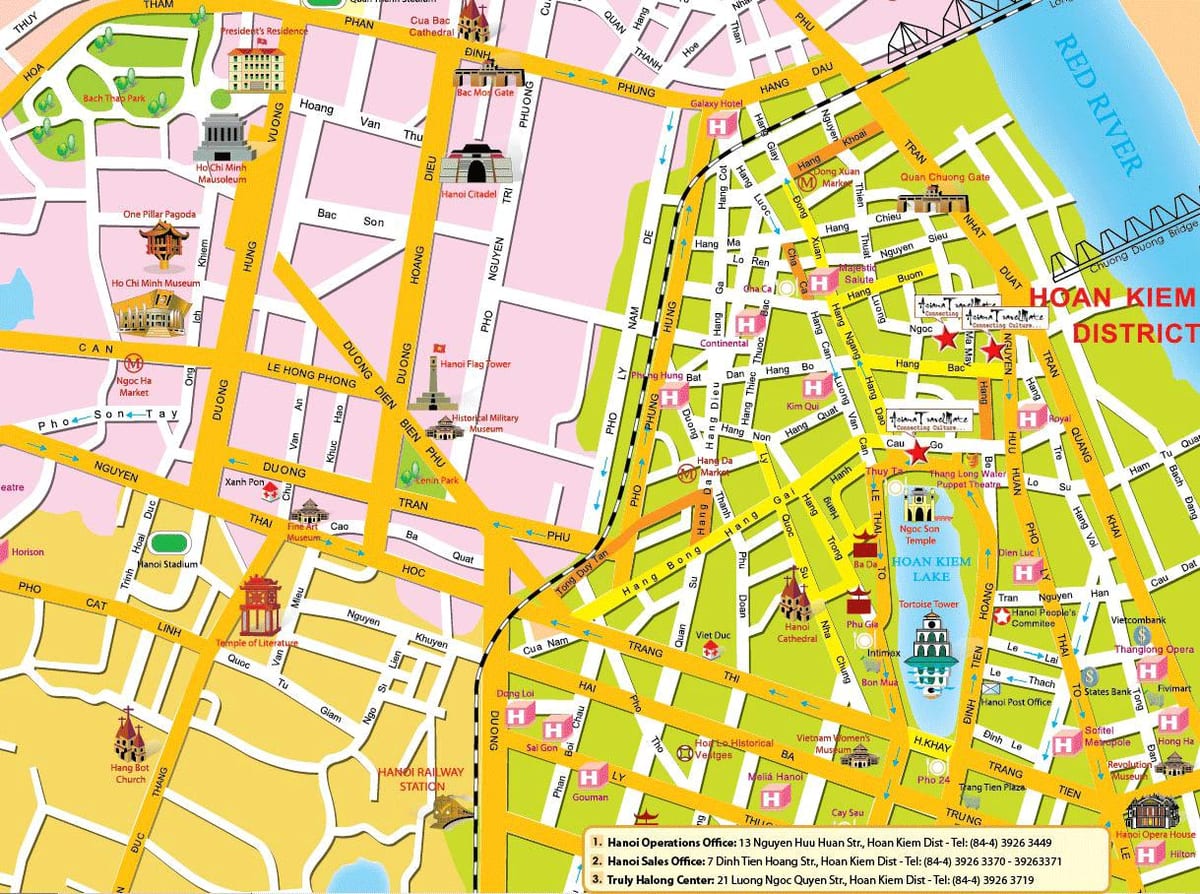 il quartiere vecchio di hanoi mappa turistica