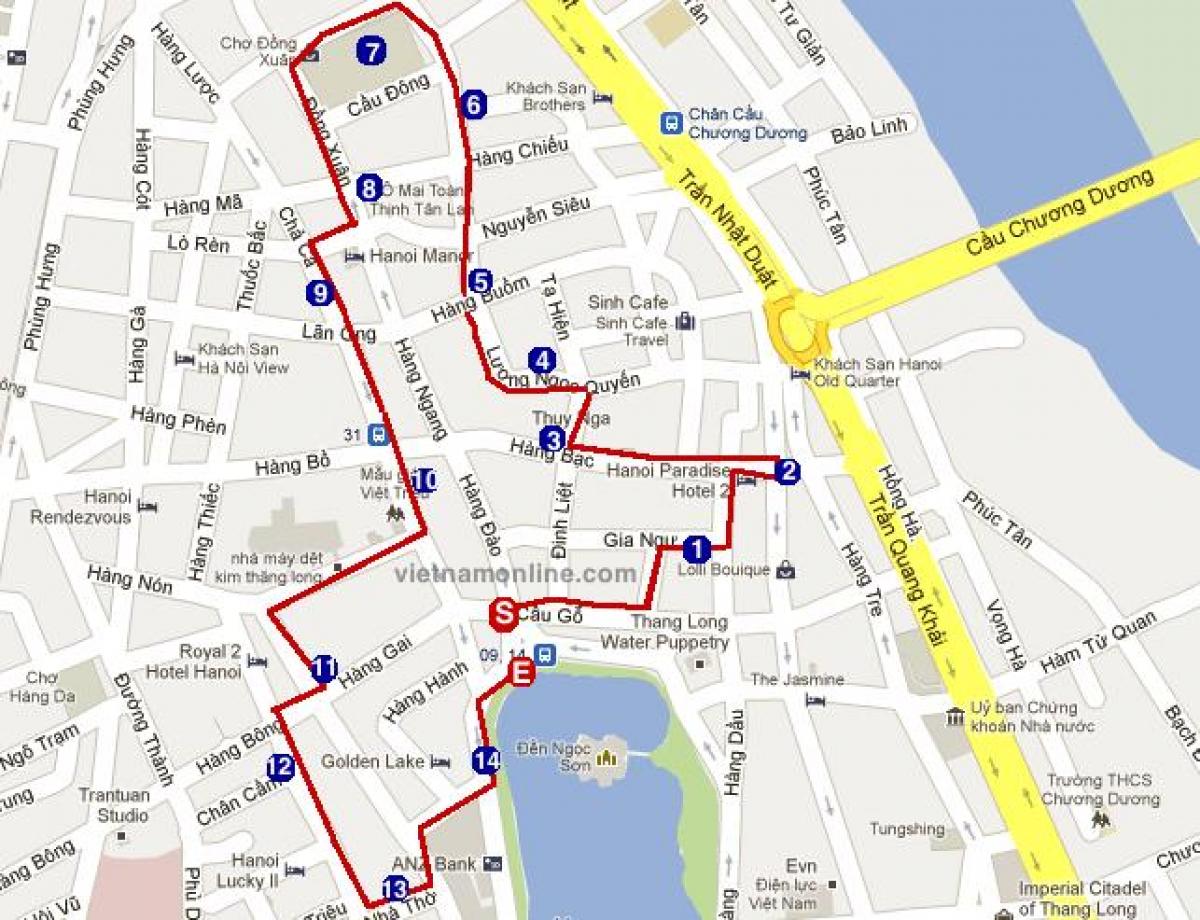 hanoi old town la mappa