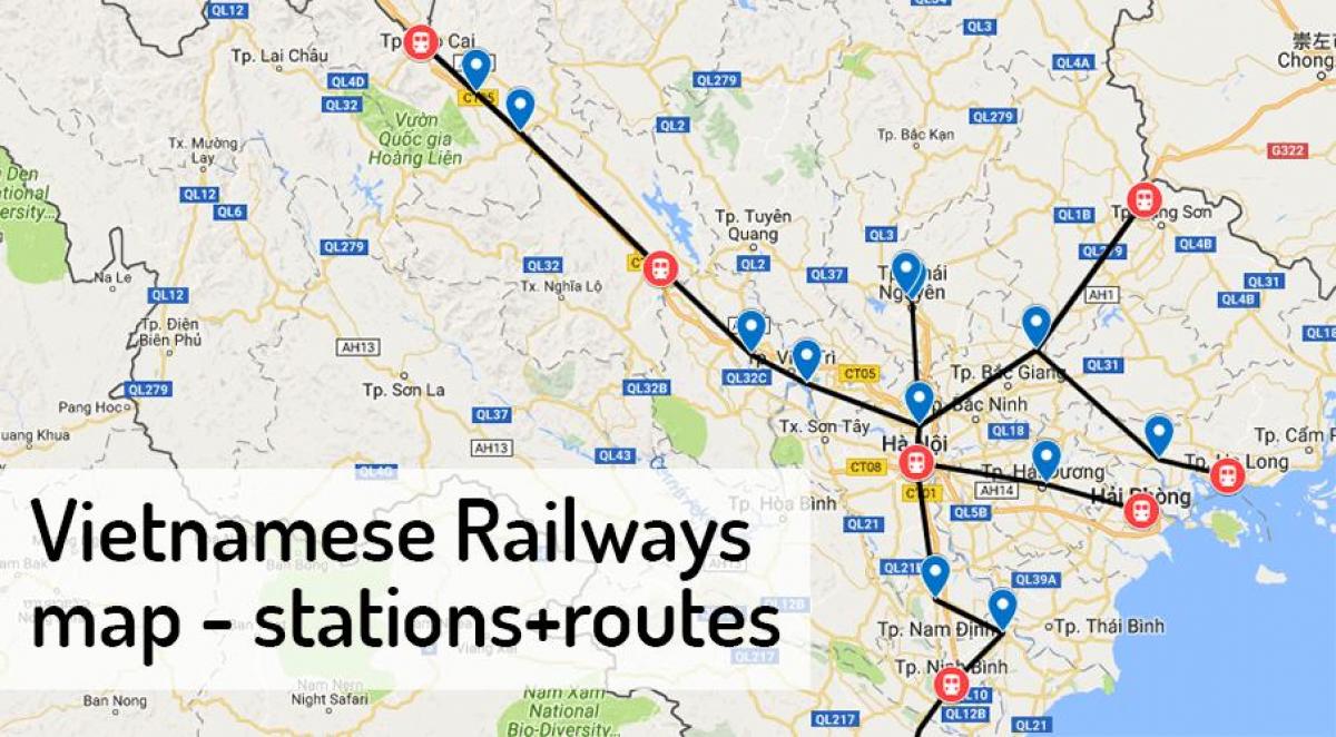 Mappa della stazione ferroviaria di hanoi 
