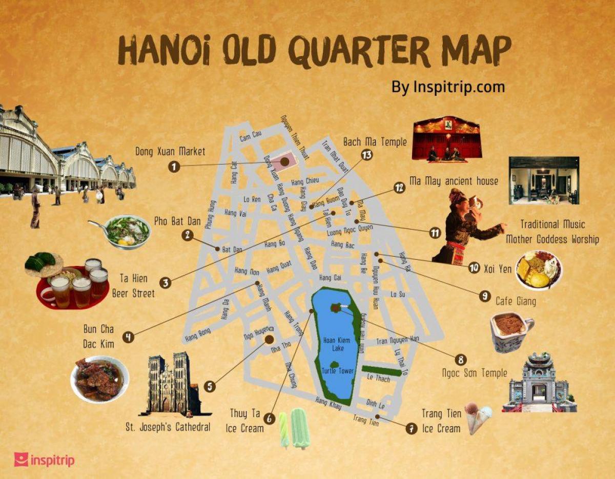 mappa stradale di hanoi old quarter