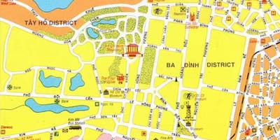 Mappa della città di hanoi centro