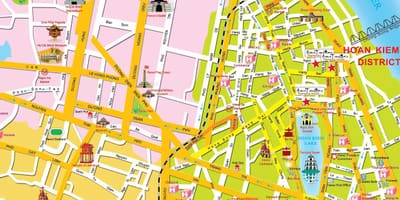Hanoi mappa del turismo