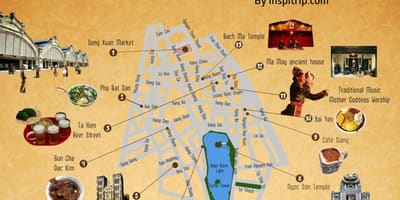 Mappa stradale di hanoi old quarter